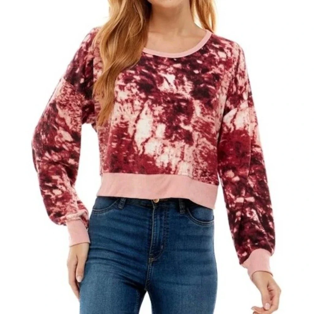 Derek Heart  Pink top Dropped-Shoulder Open-Back Sweatshirt size S